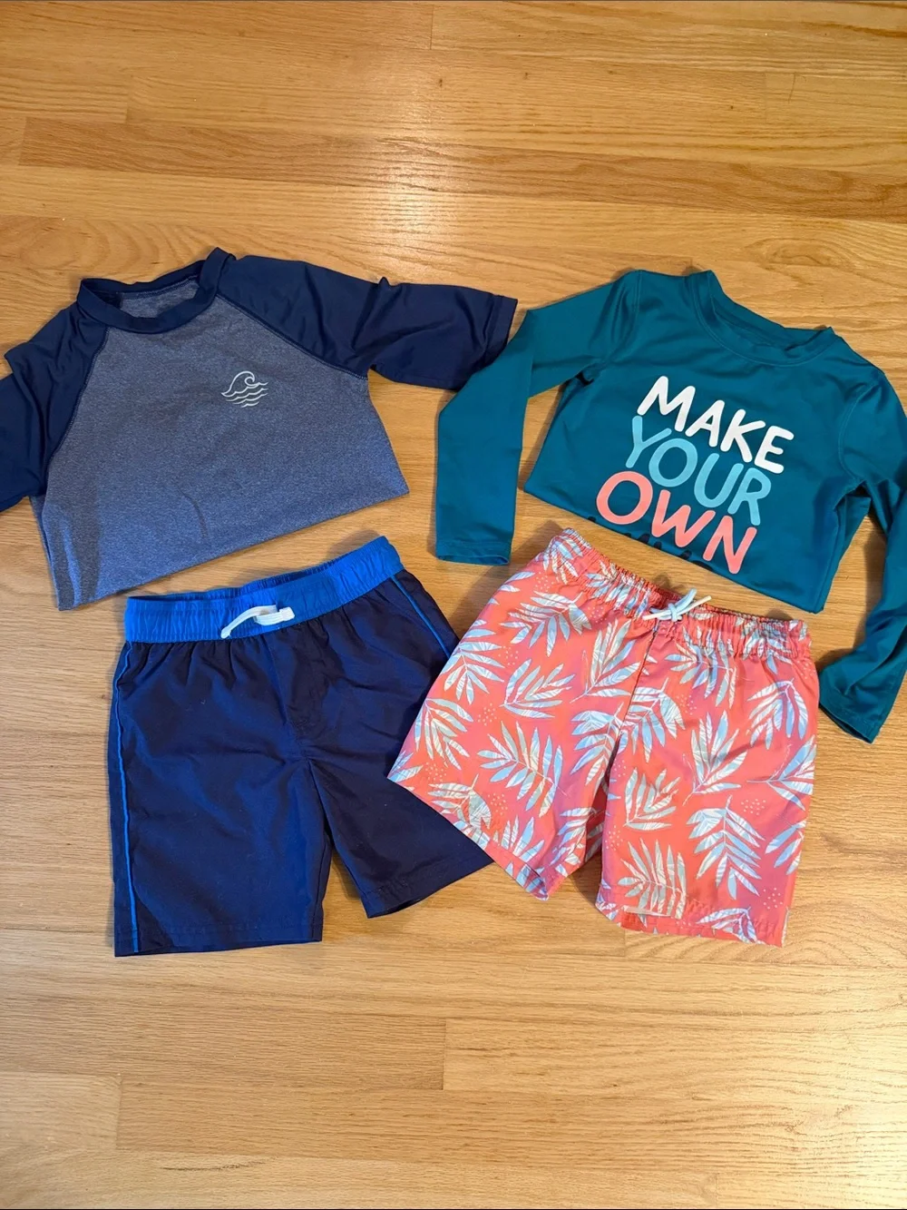 Cat & Jack Swim Trunks & Rash Guard bundle, 4 pcs, size 5T